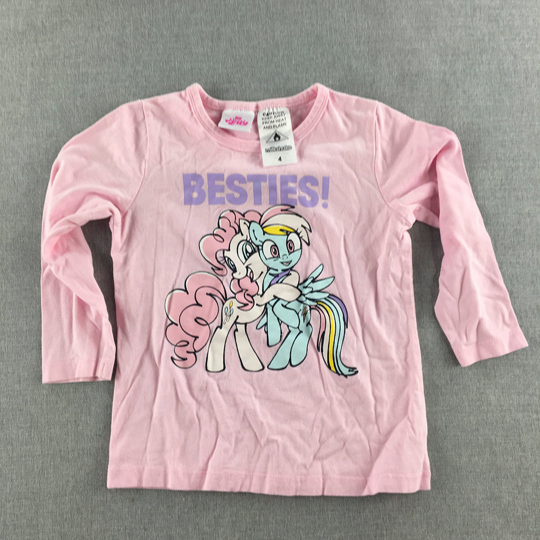 My Little Pony Kids Girls Top Size 4 Pink Long Sleeve Pullover Shirt