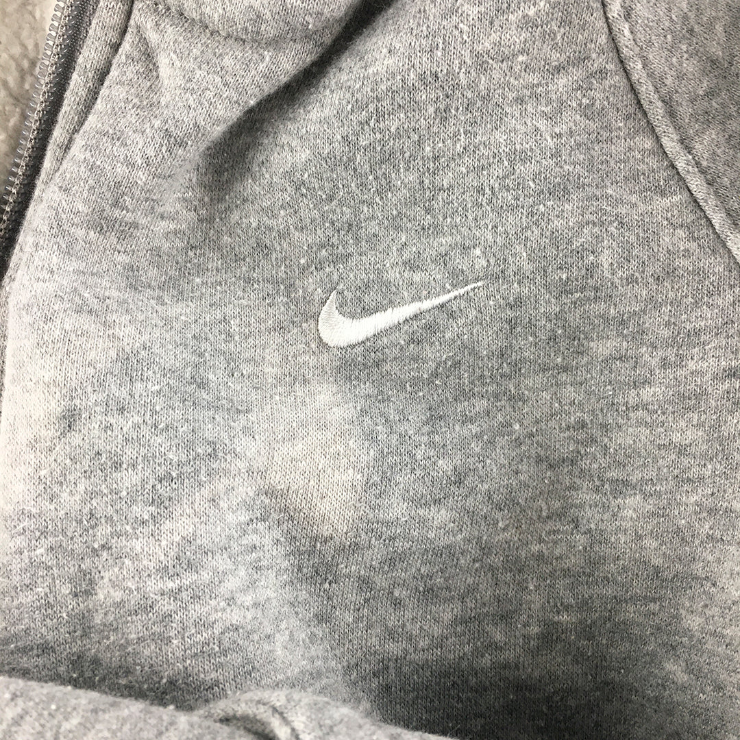 Nike Womens 1/2 Zip Sweater Size S Grey Embroidered Swoosh Logo Jumper