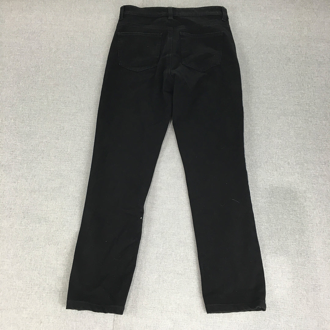 Uniqlo Womens Skinny Jeans Size 26 Black Dark Wash Stretch Fabric Denim