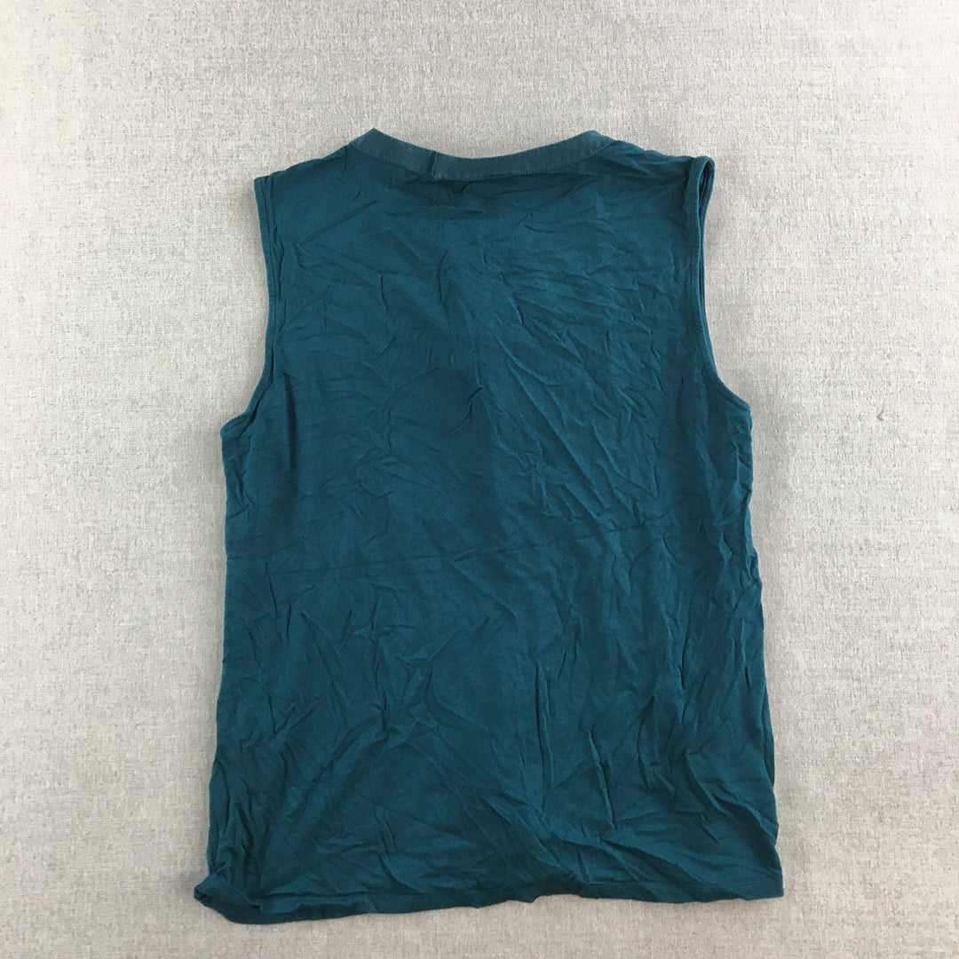 David Lawrence Womens Silk Tank Top Size S Blue Sleeveless Blouse