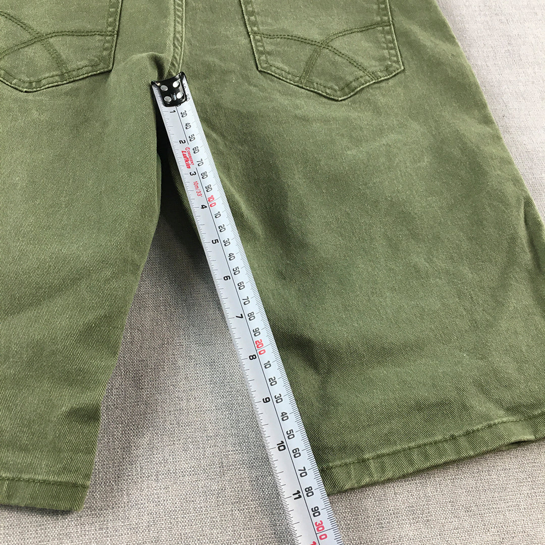 Lee Riders Jnr Kids Boys Denim Shorts Youth Size XL (16) Green Pockets