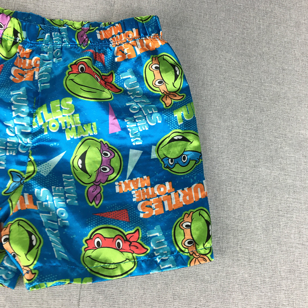 Teenage Mutant Ninja Turtles Kids Boys Sleep Shorts Size 8 Blue TMNT Pajama