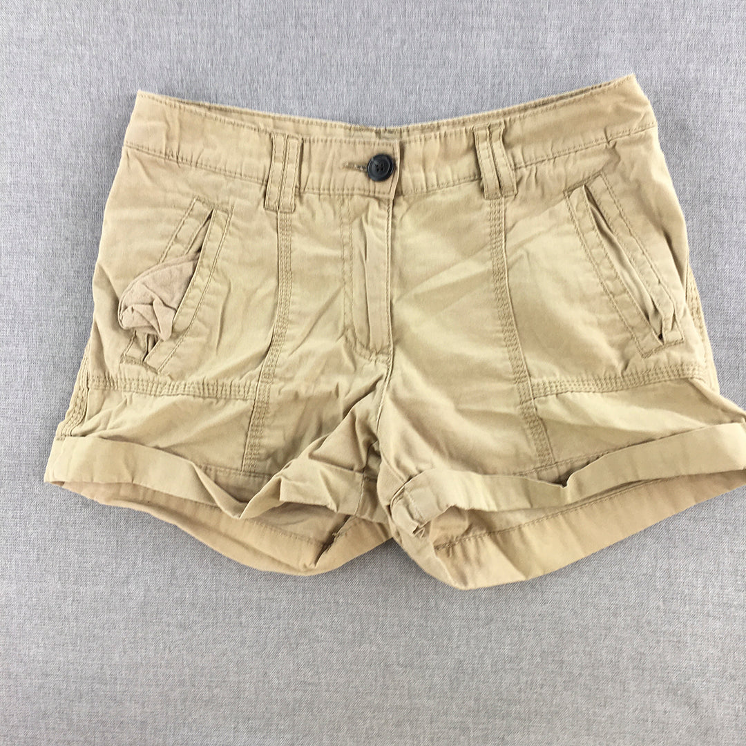 H&M Womens Shorts Size 4 Brown Pockets Bermuda