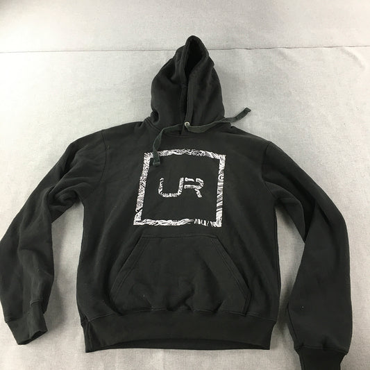 Urobach Mens Hoodie Sweater Size XS Black Logo Pullover Jumper