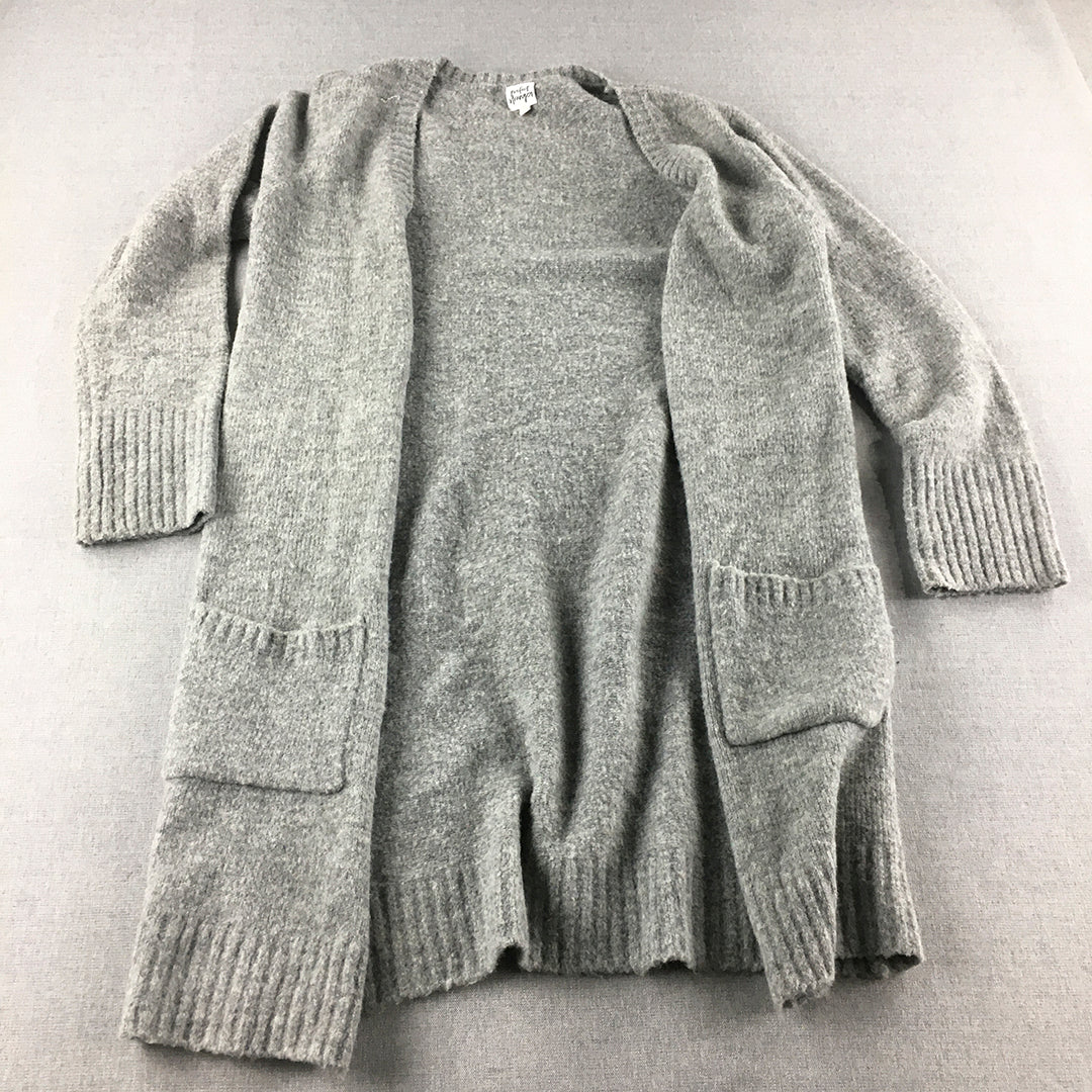 Perfect Stranger Womens Cardigan Size XS/S Grey Knit Pockets