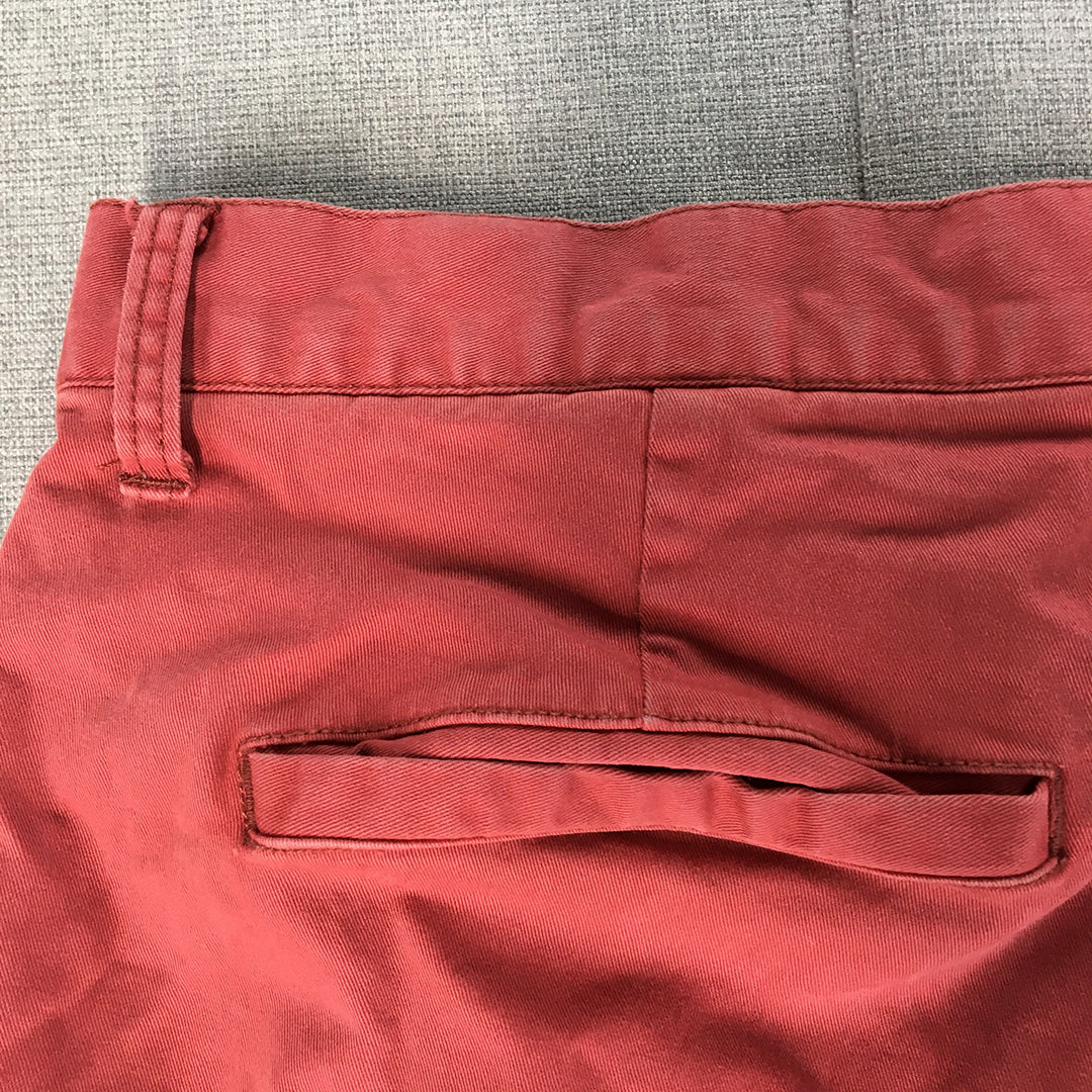 Kenji Mens Chino Pants Size 32 Red Skinny Pockets Straight Leg