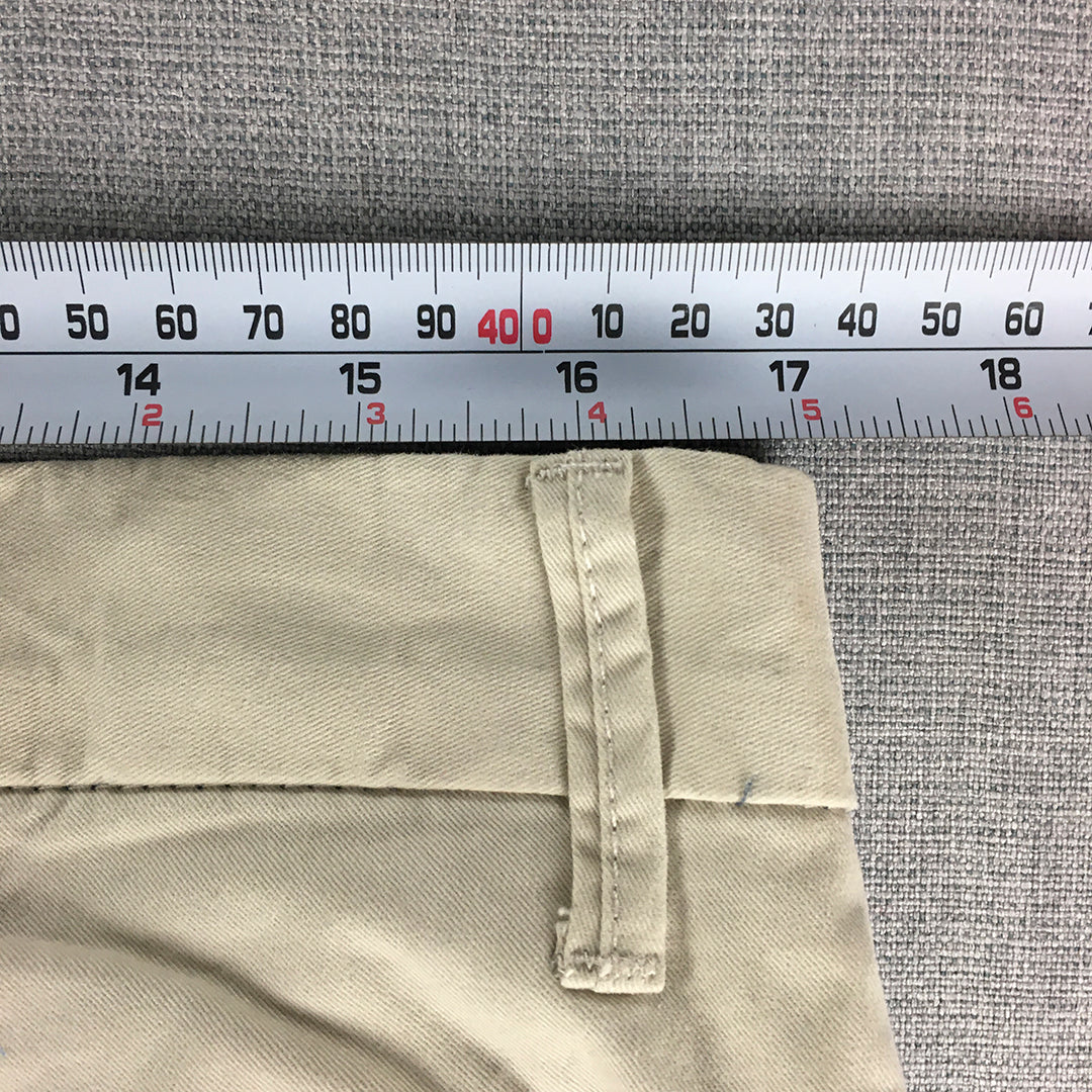 Studio W Mens Chino Pants Size 34 (W34 x L33) Cream Beige Slim Fit Pockets