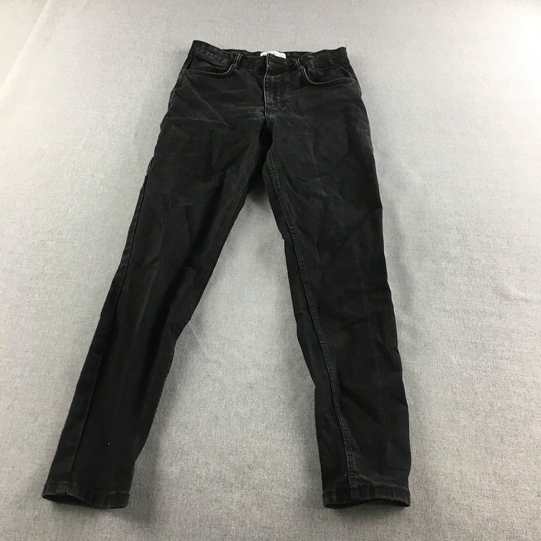 Zara Womens Jeans Size 6 Black Denim Pockets Skinny