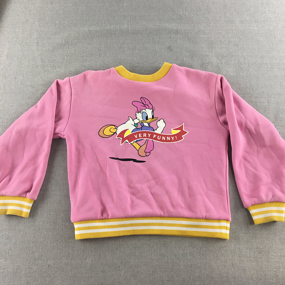 Daisy Duck Kids Girls Sweater Size 10 Pink Disney Looney Tunes Pullover Jumper