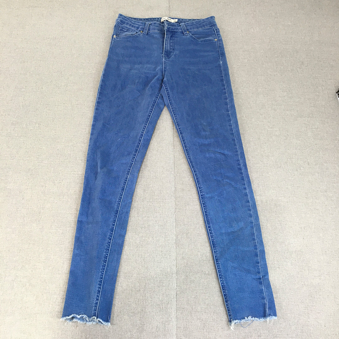 Paper Scissors Womens Skinny Jeans Size 8 Blue Stretch Denim Light Wash