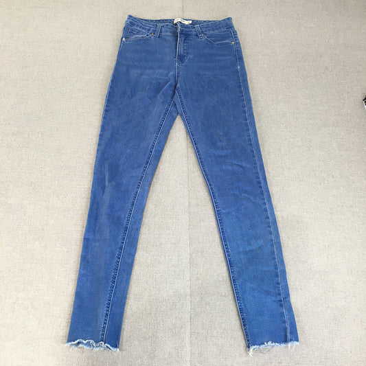 Paper Scissors Womens Skinny Jeans Size 8 Blue Stretch Denim Light Wash