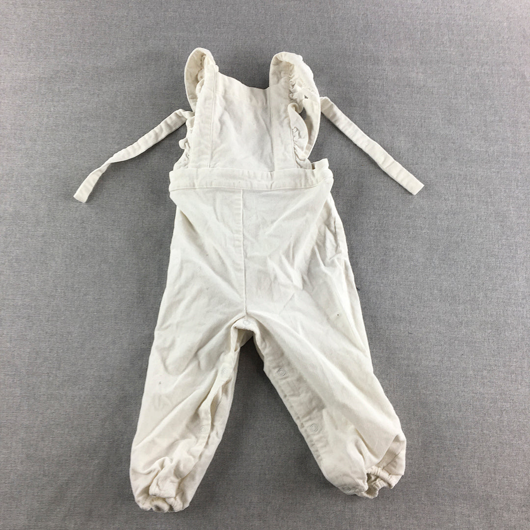 Bardot Junior Baby Toddler Girls Bodysuit Size 2 White Overalls One-Peice