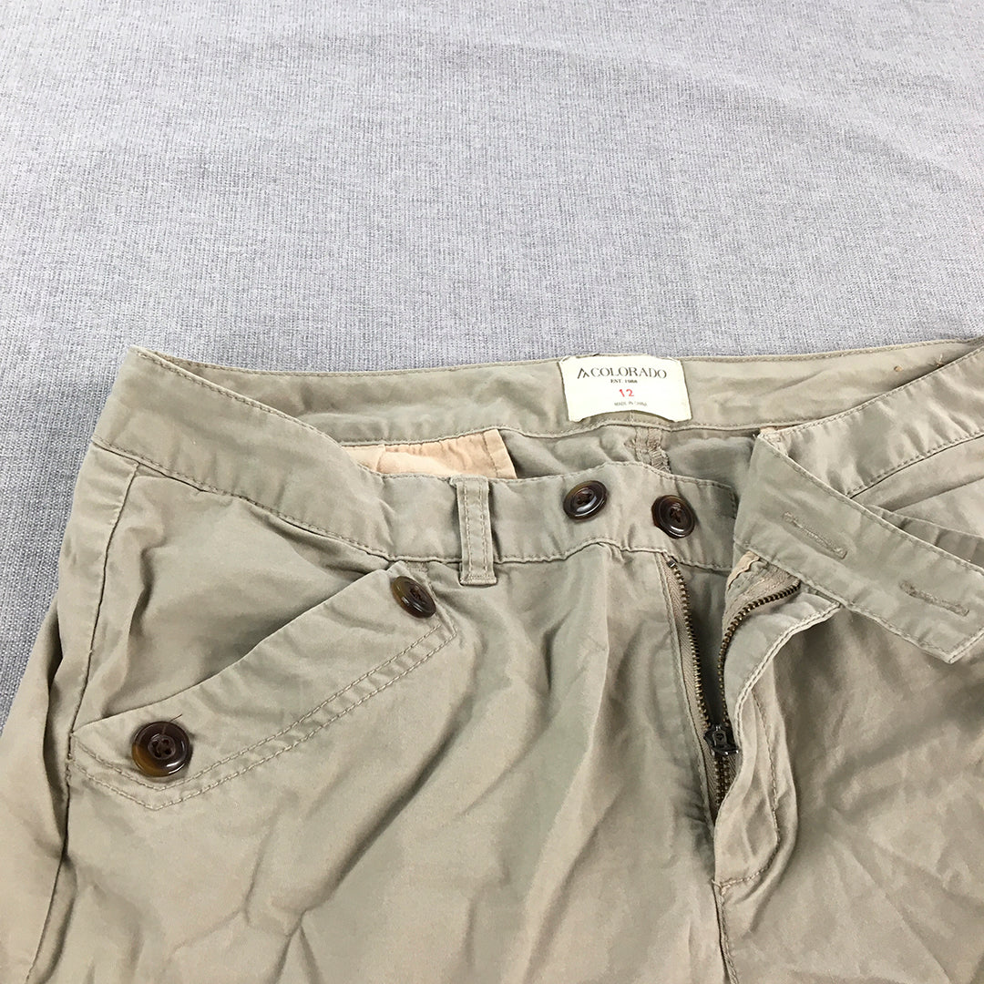 Colorado Womens Shorts Size 12 Brown Pockets Khaki