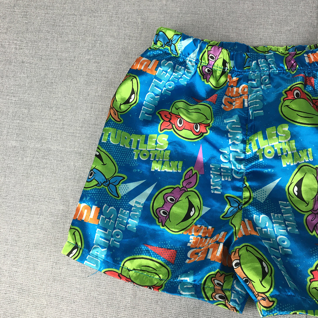 Teenage Mutant Ninja Turtles Kids Boys Sleep Shorts Size 8 Blue TMNT Pajama