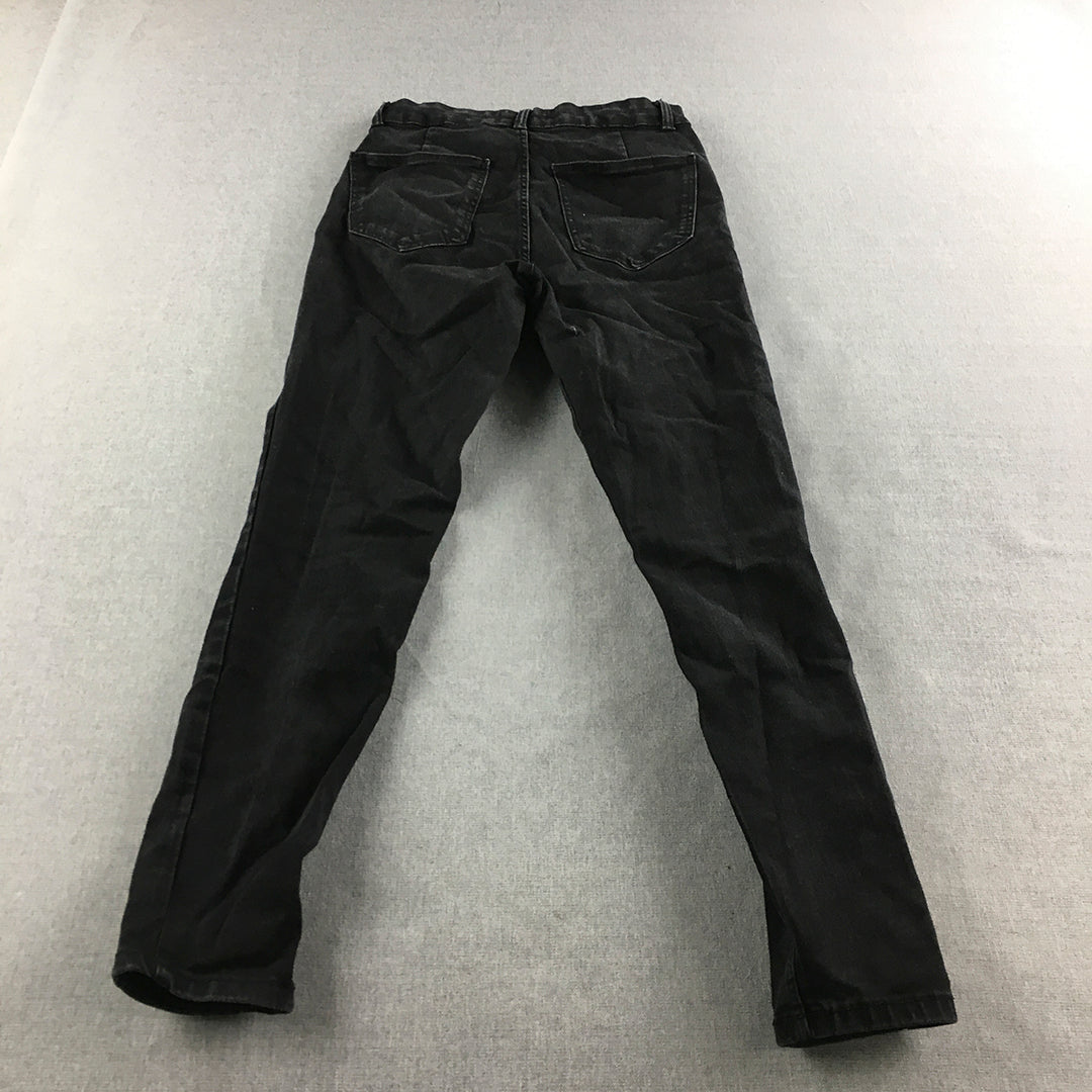 Zara Womens Jeans Size 6 Black Denim Pockets Skinny