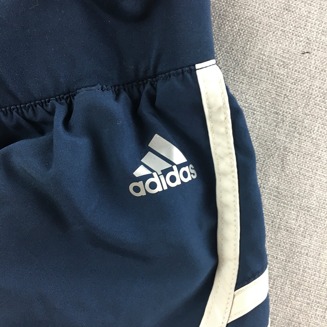 Adidas Womens Shorts Size S Blue Logo Elastic Waist Athletic Running Gym