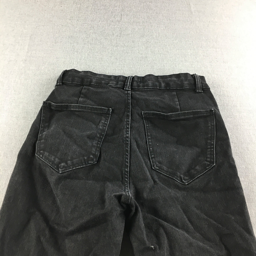 Zara Womens Jeans Size 6 Black Denim Pockets Skinny