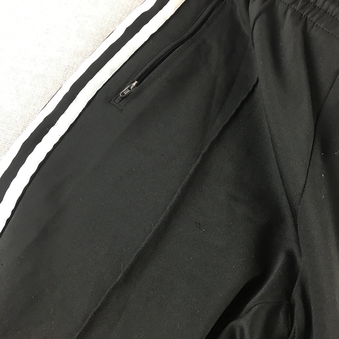 Adidas Womens Tracksuit Pants Size 10 Black Trefoil Logo Jogger