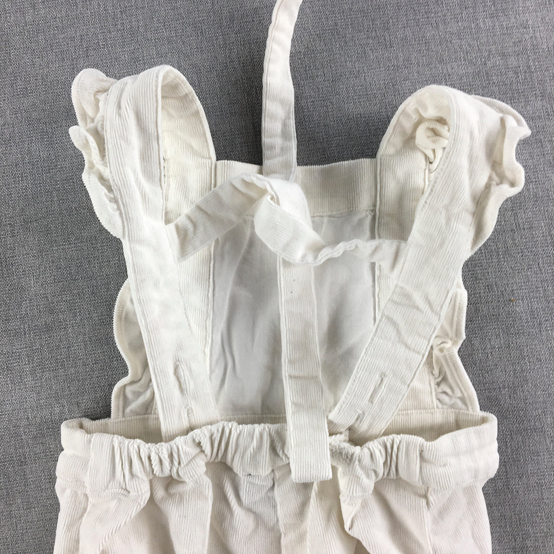 Bardot Junior Baby Toddler Girls Bodysuit Size 2 White Overalls One-Peice