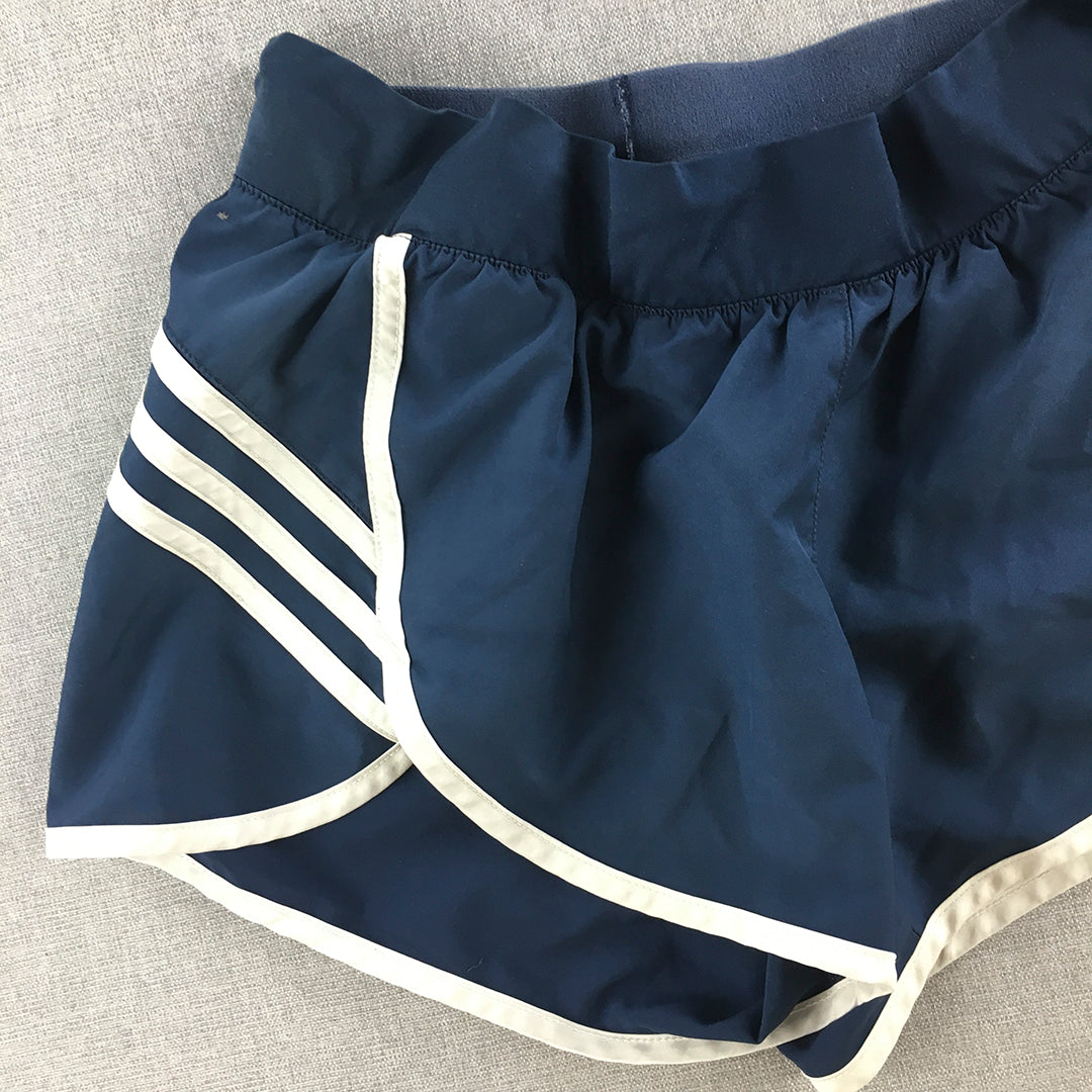 Adidas Womens Shorts Size S Blue Logo Elastic Waist Athletic Running Gym