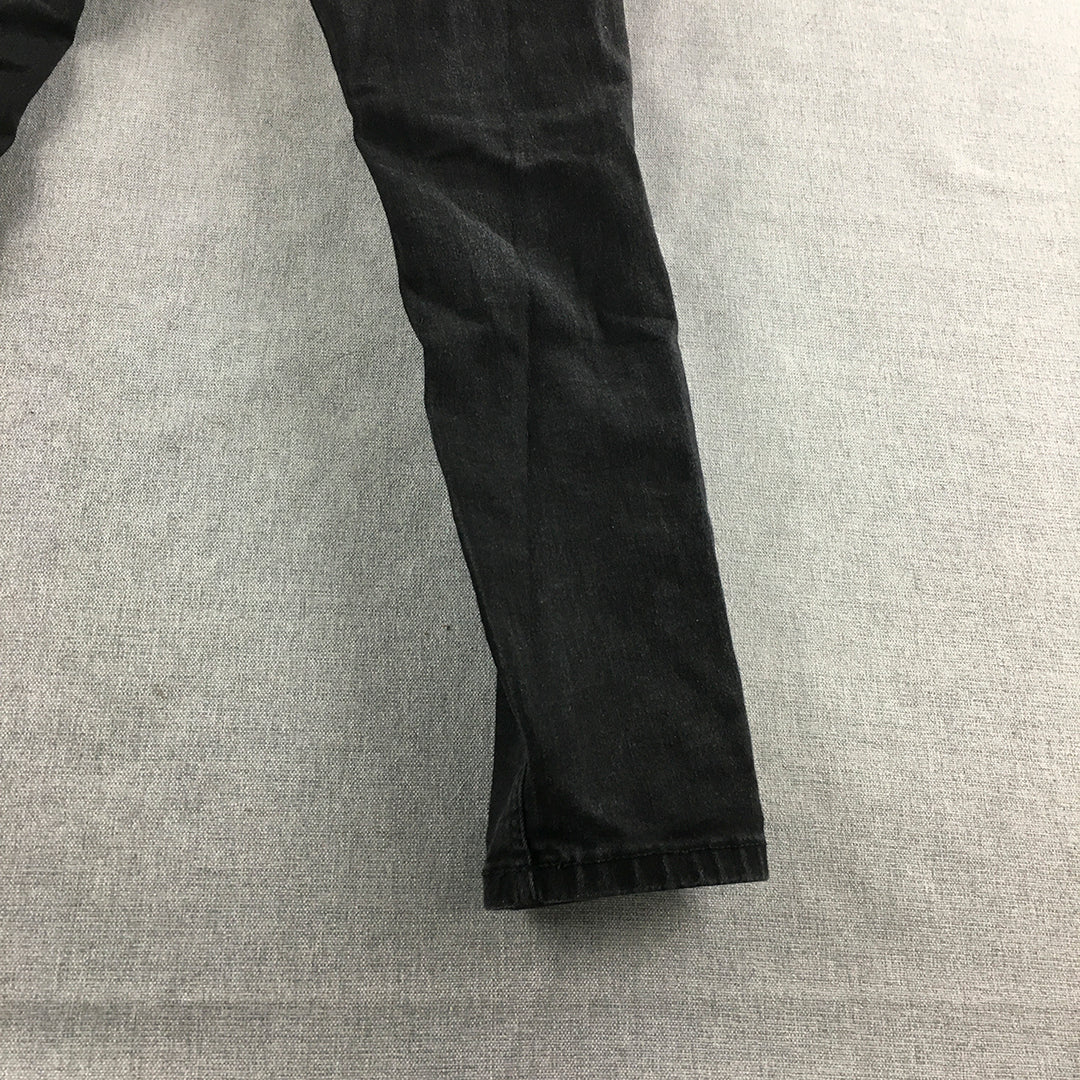 Zara Womens Jeans Size 6 Black Denim Pockets Skinny