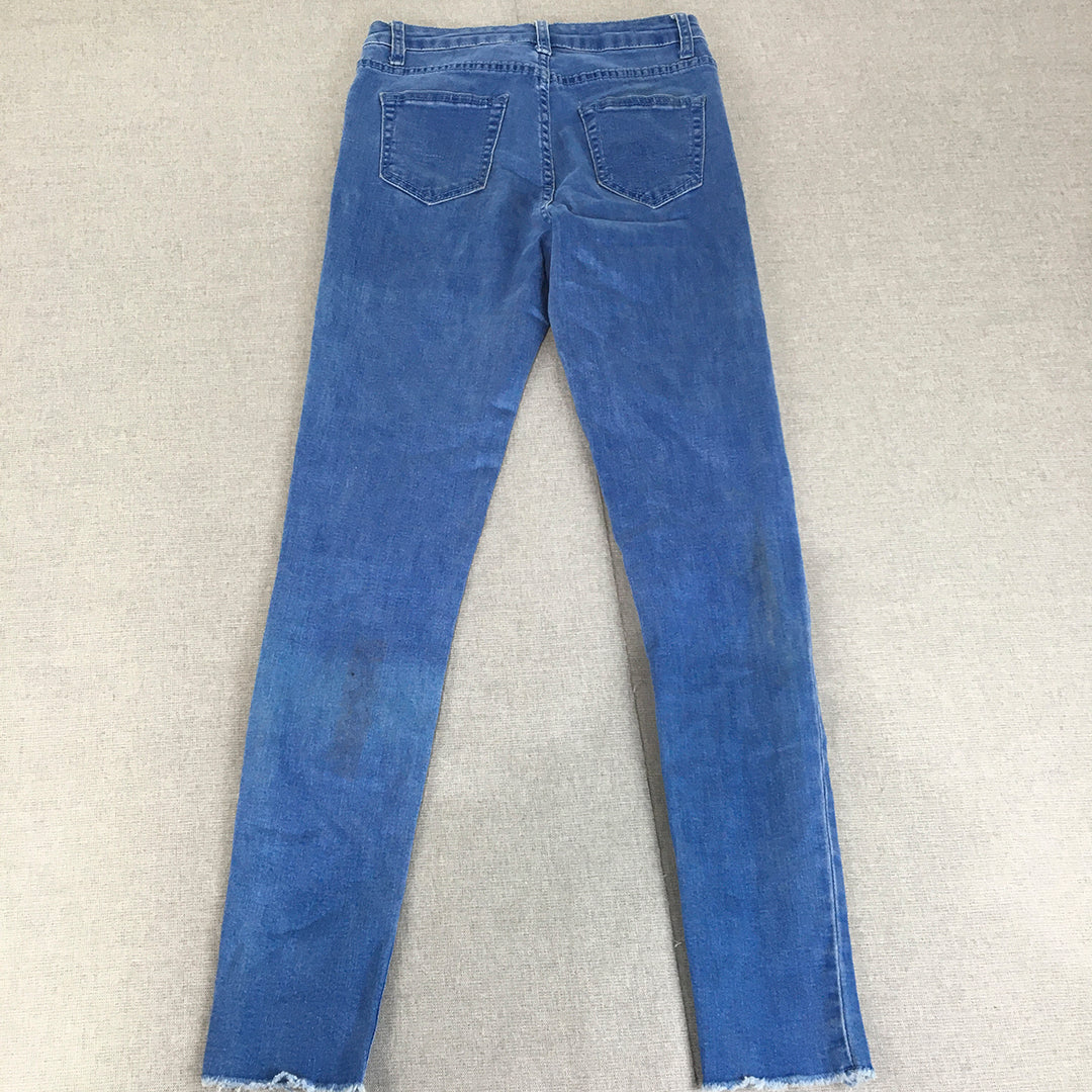 Paper Scissors Womens Skinny Jeans Size 8 Blue Stretch Denim Light Wash