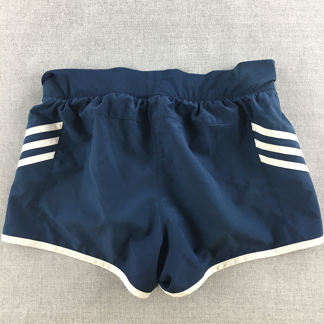 Adidas Womens Shorts Size S Blue Logo Elastic Waist Athletic Running Gym