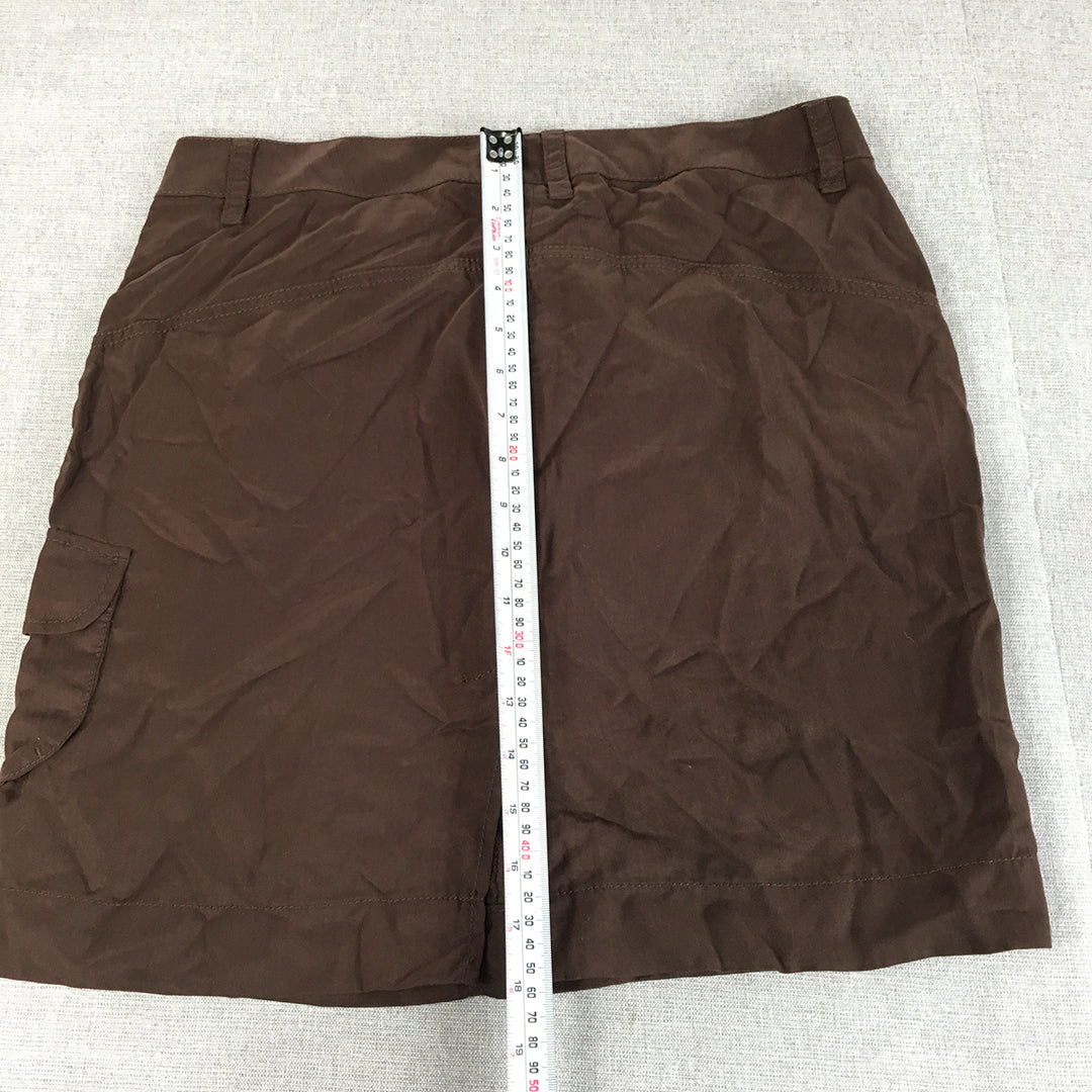 Esprit Womens Cargo Skirt Size 8 Brown Pockets