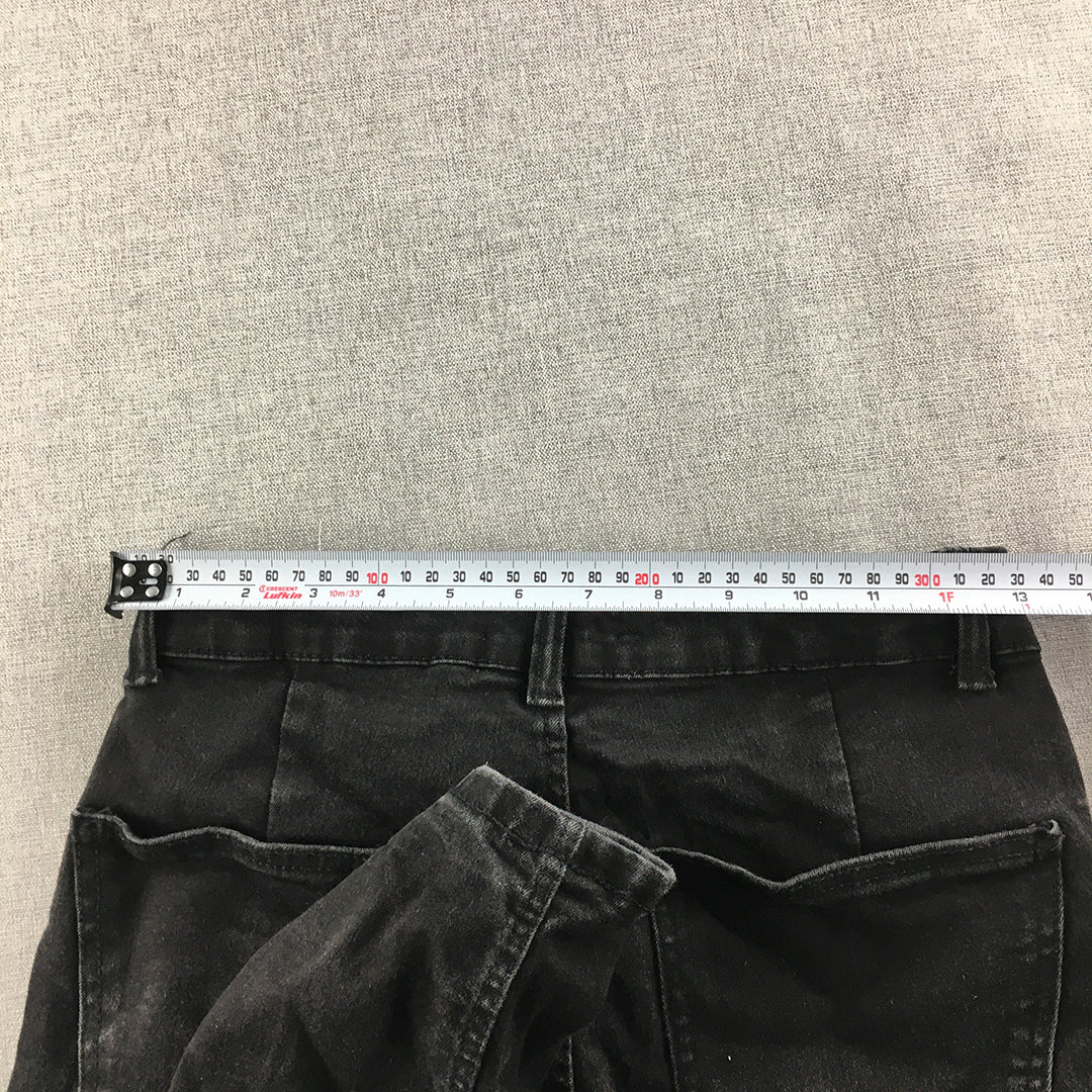 Zara Womens Jeans Size 6 Black Denim Pockets Skinny