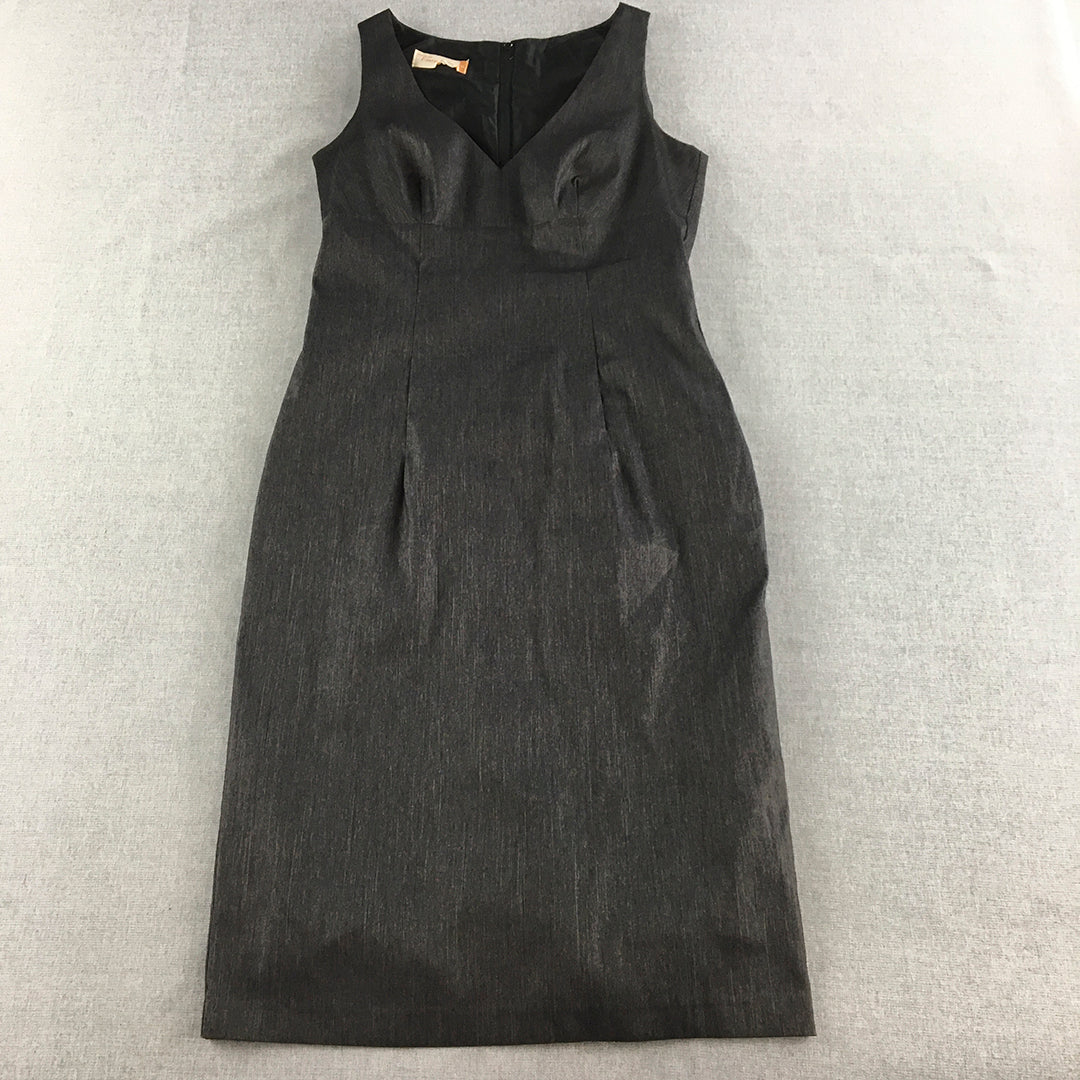 Rockmans Design For Evening Womens Pencil Dress Size 10 Black Midi Sleeveless