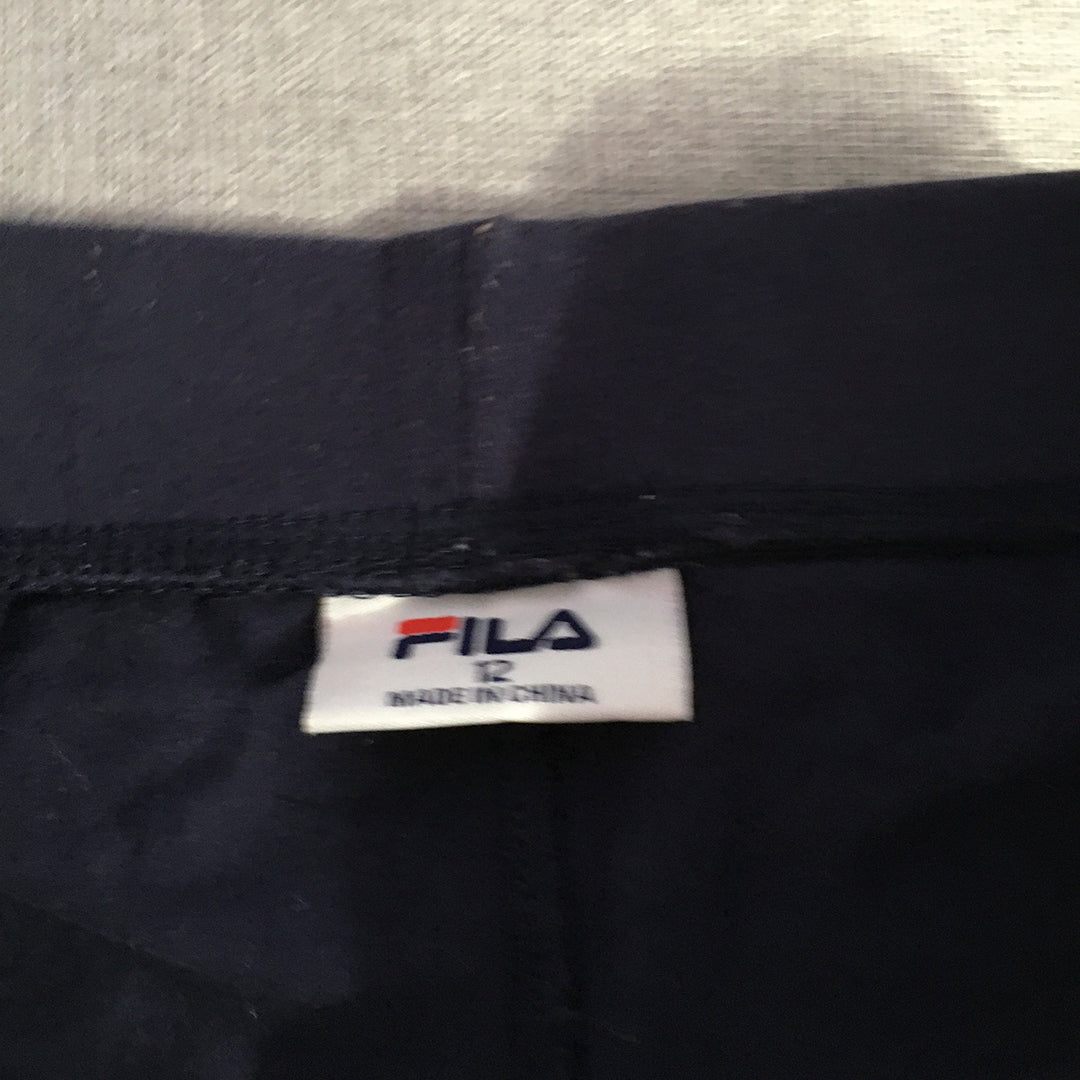 FILA Kids Girls Shorts Size 12 Blue Logo Elastic Waist