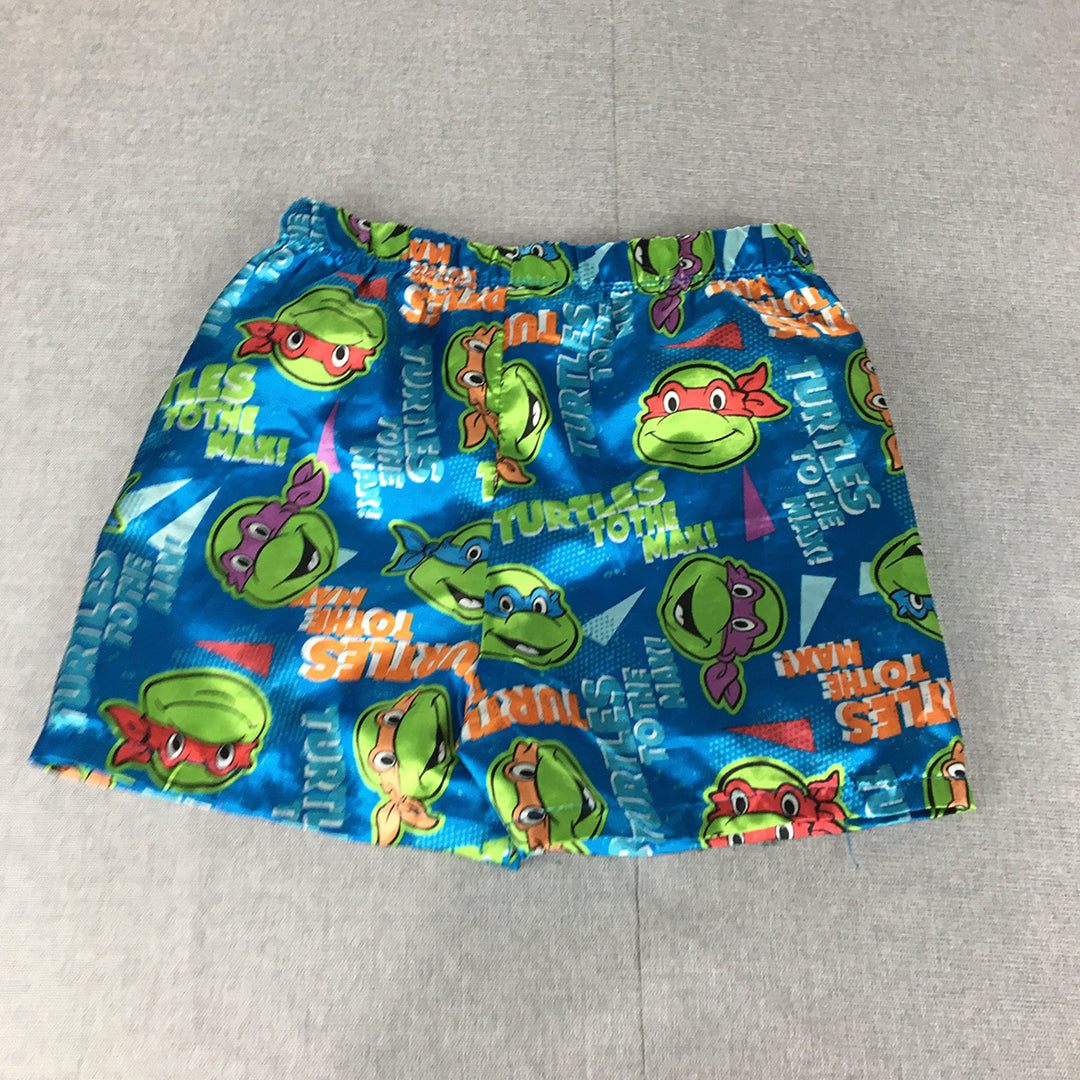 Teenage Mutant Ninja Turtles Kids Boys Sleep Shorts Size 8 Blue TMNT Pajama