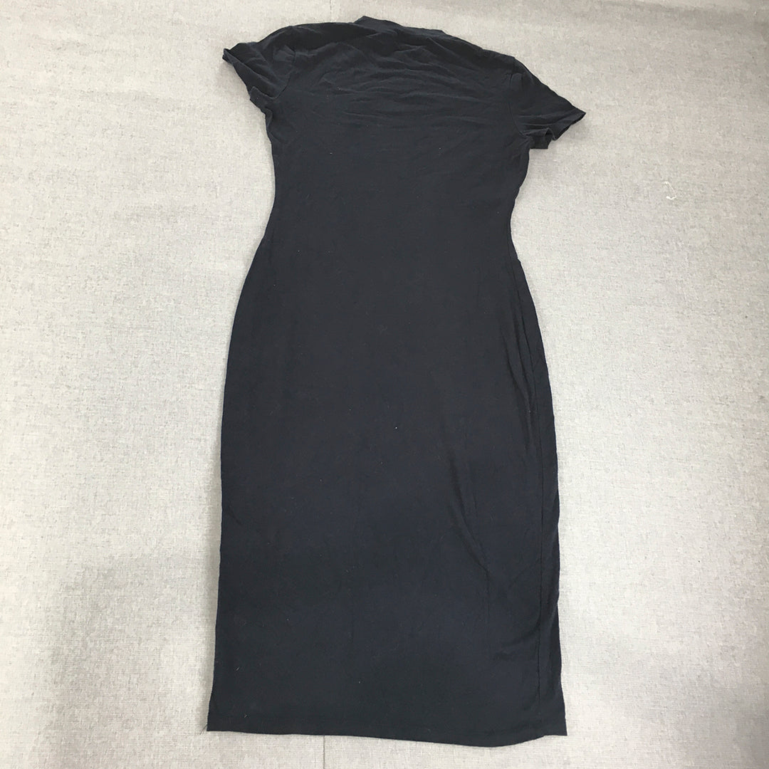 Rumor Boutique Womens Dress Size 10 Navy Blue Short Sleeve Pencil