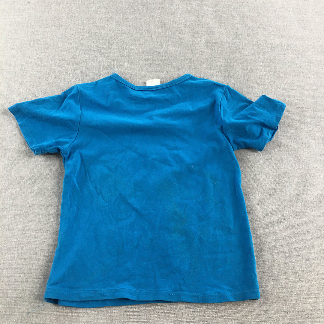 Minecraft Kids Boys T-Shirt Size S Blue Steve Creeper Short Sleeve Top