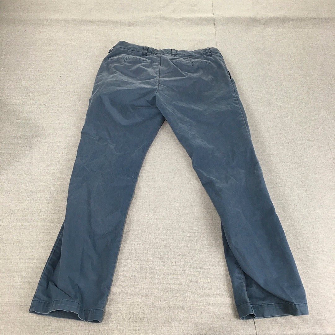 Tommy Hilfiger Mens Chino Pants Size 32 Slim Fit Blue Pockets Trousers