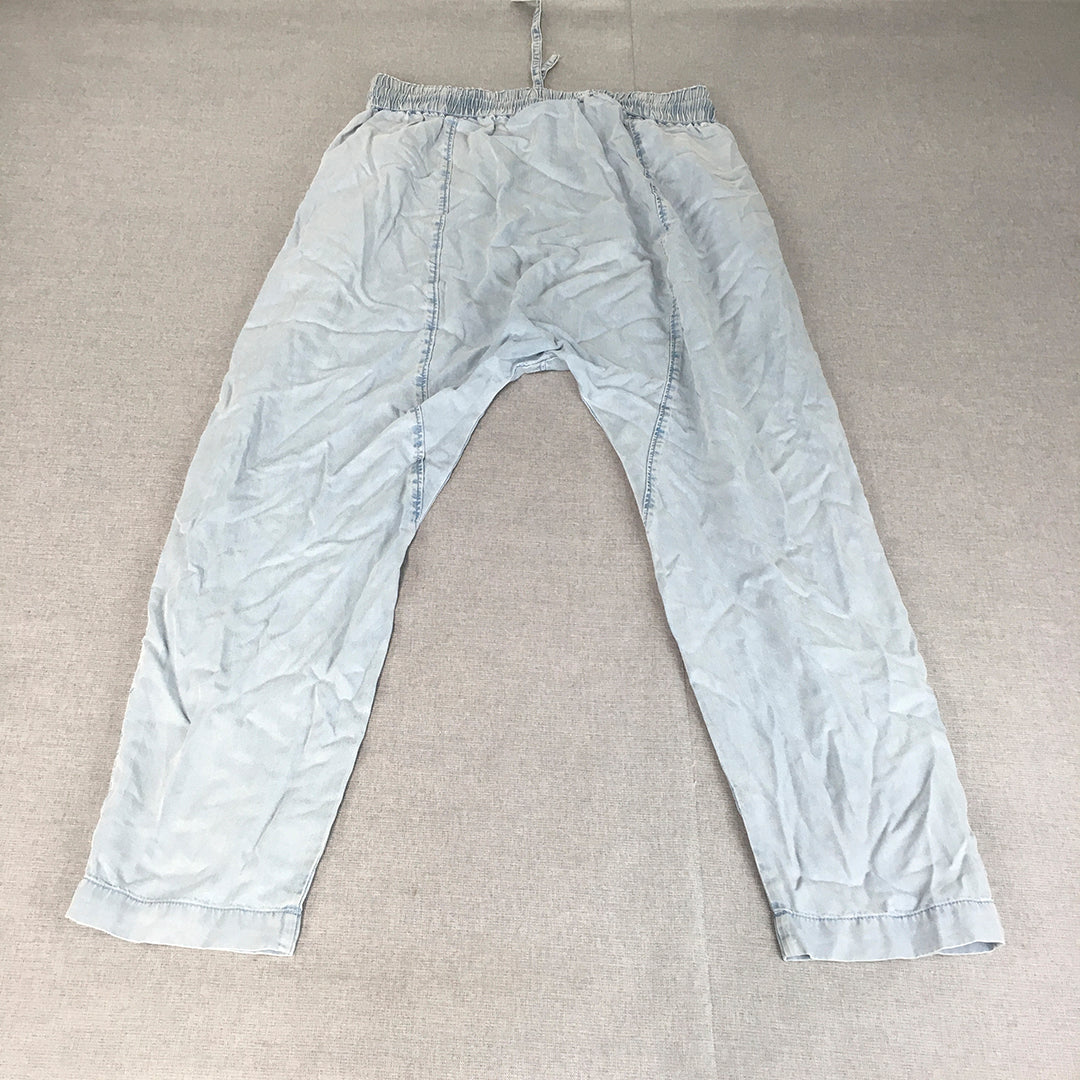 Seed Heritage Womens Jogger Jeans Size 12 Blue Light Wash Denim Cropped Ankle