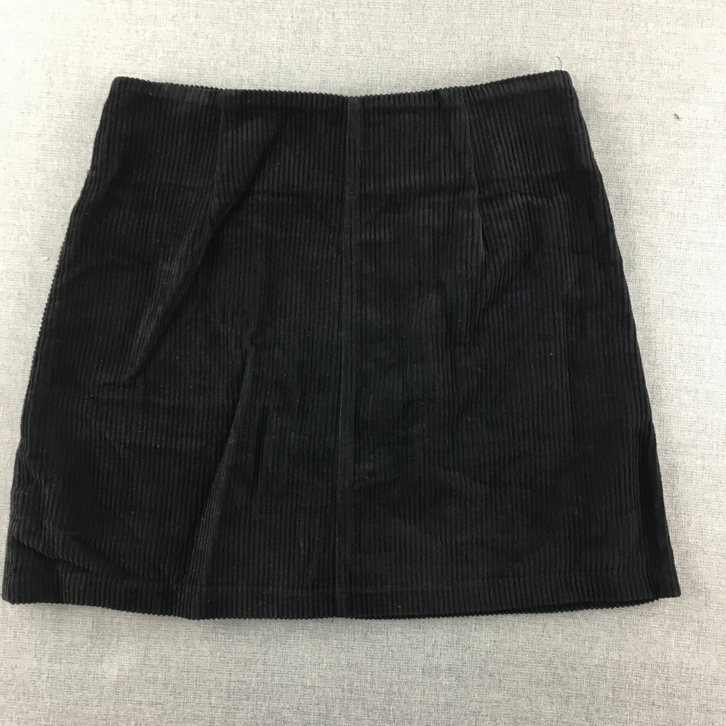 Subtitled Womens Corduroy Skirt Size XS Black Mini Zip