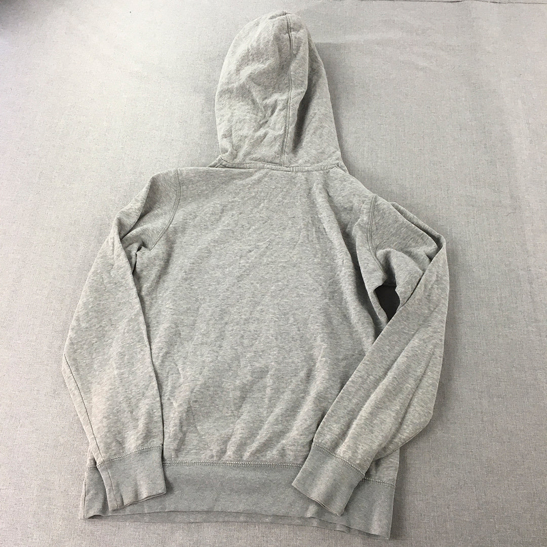 Nike Womens Hoodie Sweater Size S Grey Swoosh Logo Pockets Jumper