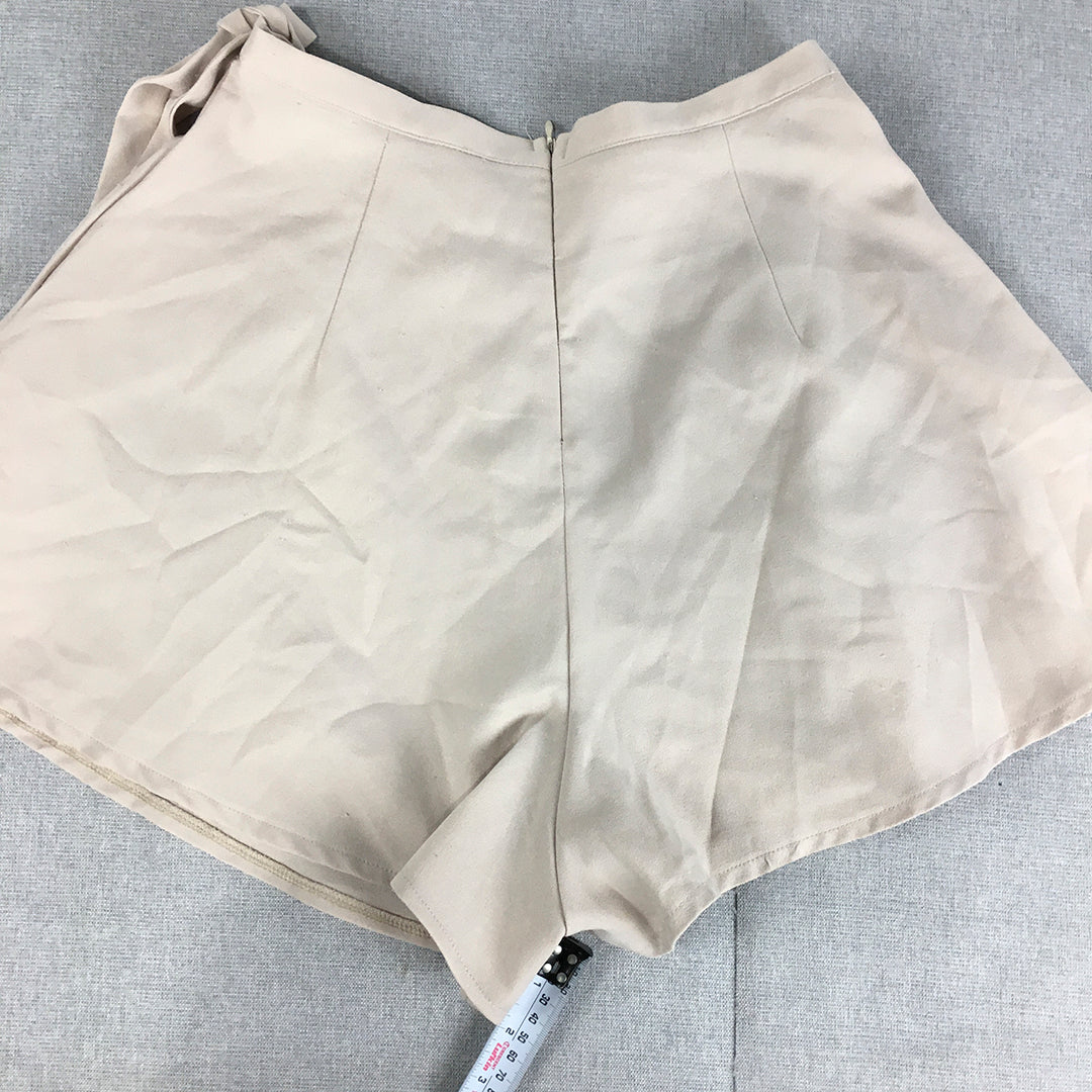 Alive Girl Womens Shorts Size 8 Brown Wrap Skirt Attachment Bermuda