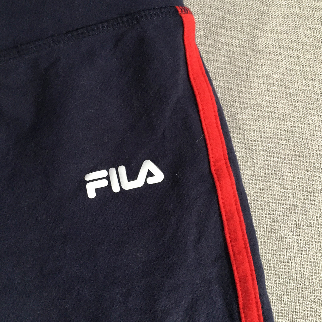 FILA Kids Girls Shorts Size 12 Blue Logo Elastic Waist