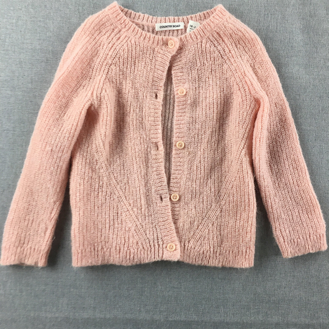 Country Road Baby Toddler Mohair Cardigan Size 12 - 18 Months Pink Girls