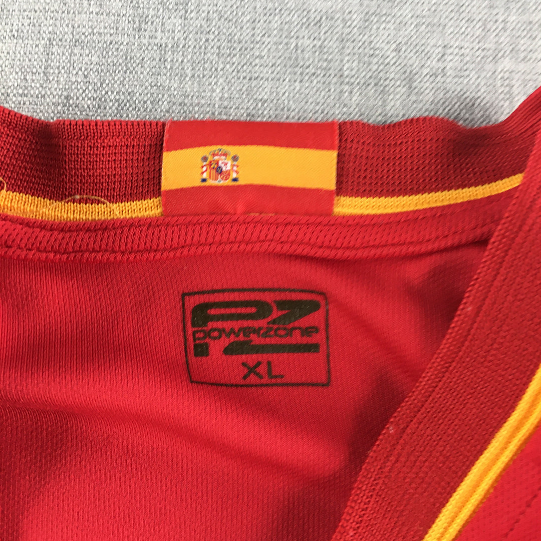 Spain Football Jersey Mens Size XL Red Embroidered Logo National Team Shirt