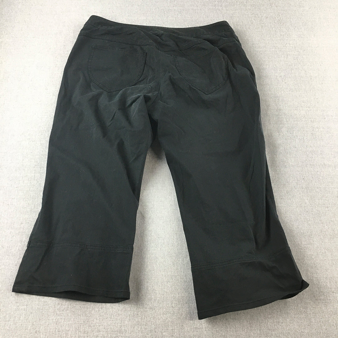 Vintage Le'Vicky Womens Capri Pants Size XL Black Pockets 3/4 Length