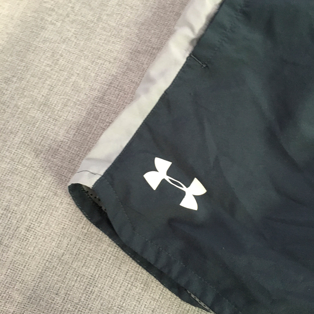 Under Armour Kids Boys Shorts Youth Size M Grey Logo Pockets Athletic