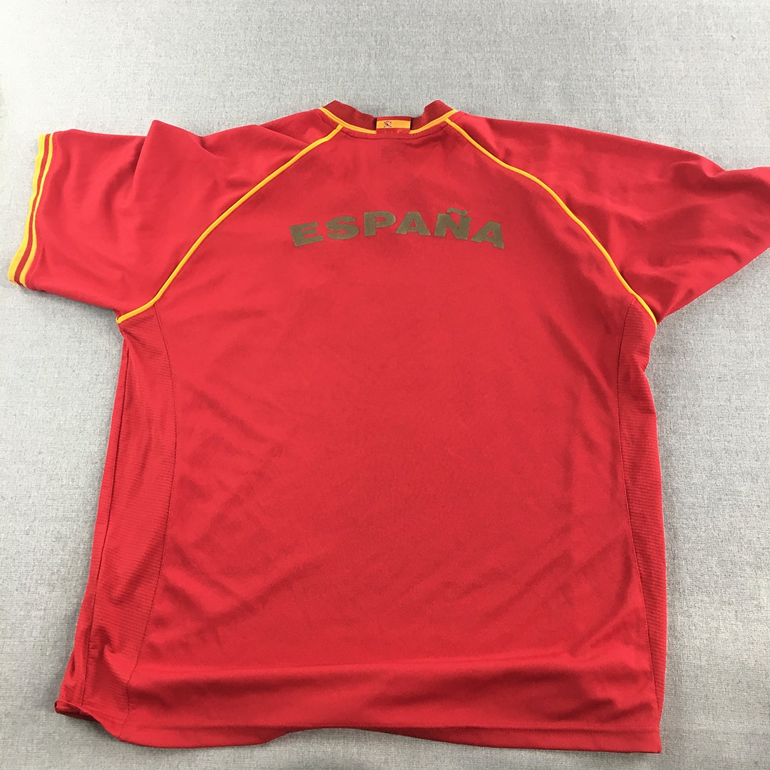 Spain Football Jersey Mens Size XL Red Embroidered Logo National Team Shirt