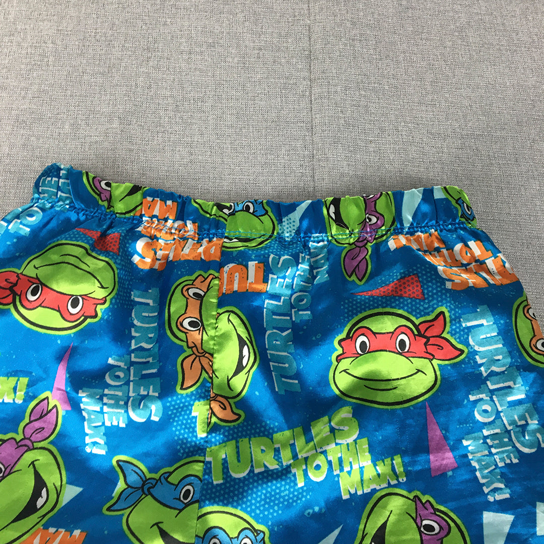 Teenage Mutant Ninja Turtles Kids Boys Sleep Shorts Size 8 Blue TMNT Pajama