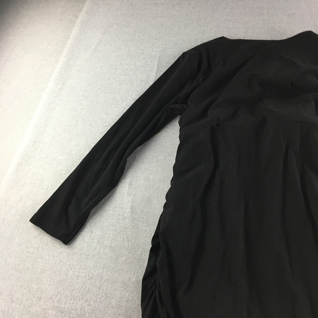 Lorraine Womens Dress Size 14 Black Long Sleeve Midi