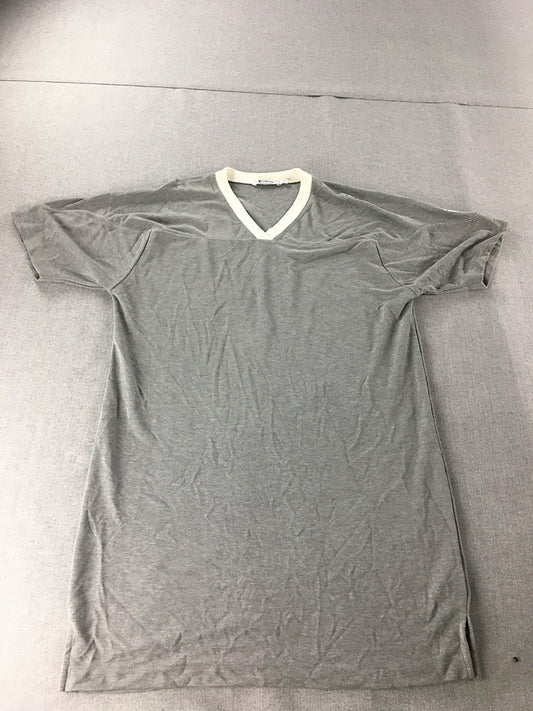 T By Alexander Wang Mens Longline T-Shirt Size S Grey Short Sleeve V-Neck Logo