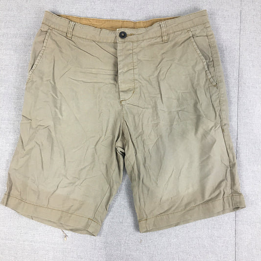 H&M Mens Chino Shorts Size 32 Brown Pockets Casual Walking