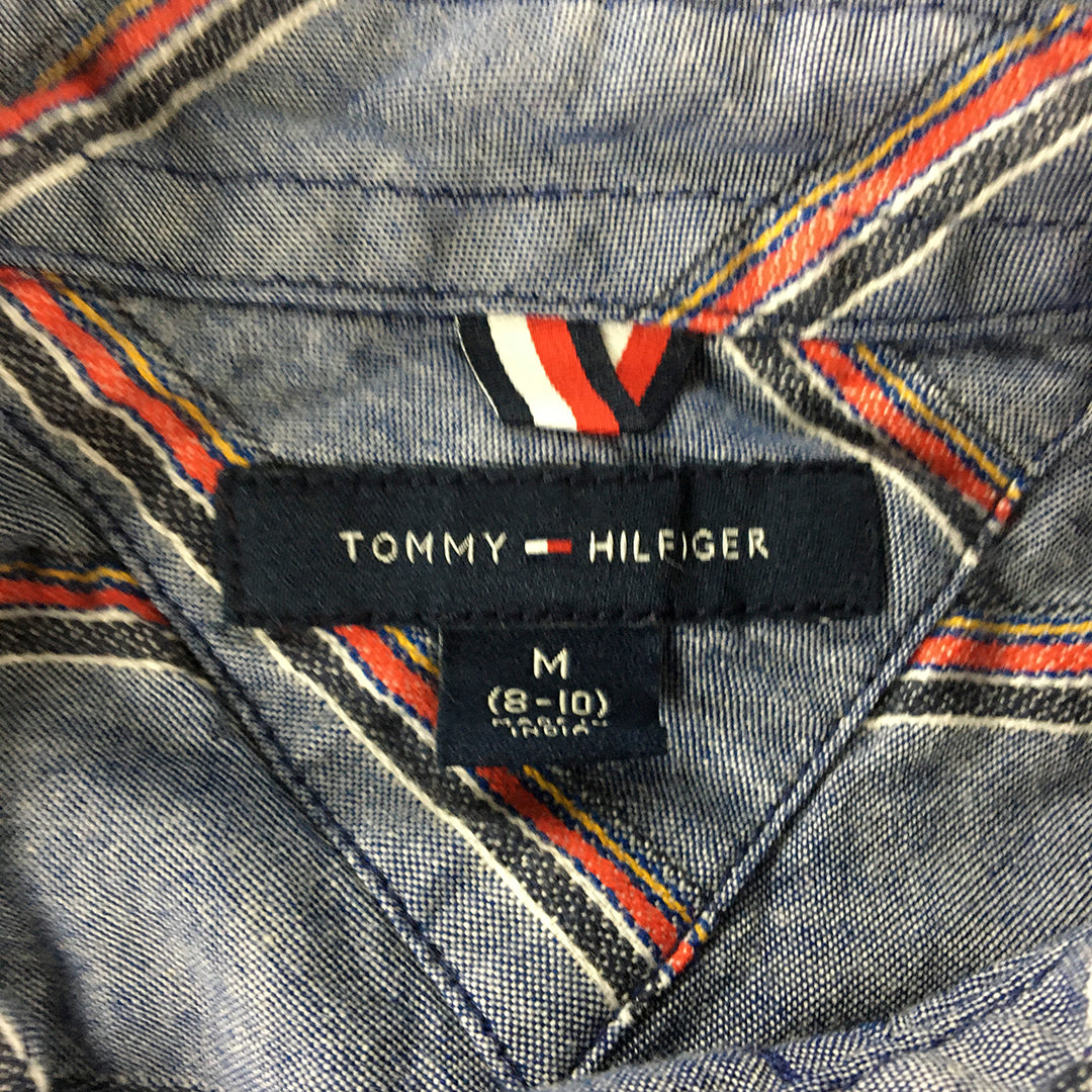 Tommy Hilfiger Kids Boys Shirt Youth Size M (8 - 10) Blue Striped Button-Up